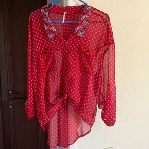 Free People size M flowy button up top